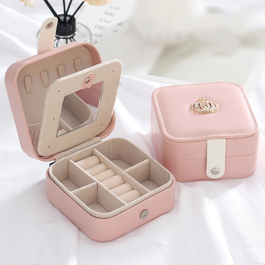XH-001 Simple Creative Travel Portable Leather Earrings Jewelry Box