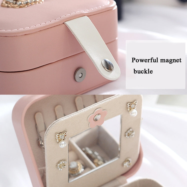 XH-001 Simple Creative Travel Portable Leather Earrings Jewelry Box
