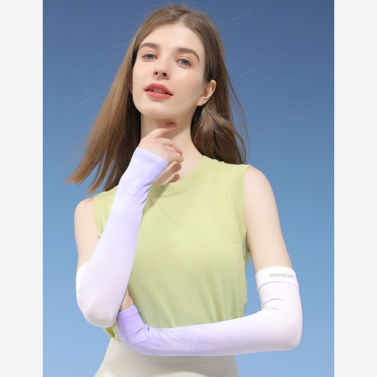 1 Pairs GOLOVEJOY HB21 Summer Ice Silk Sunscreen Sleeve Outdoor Shade Gradient Anti-UV Hand Sleeve Arm