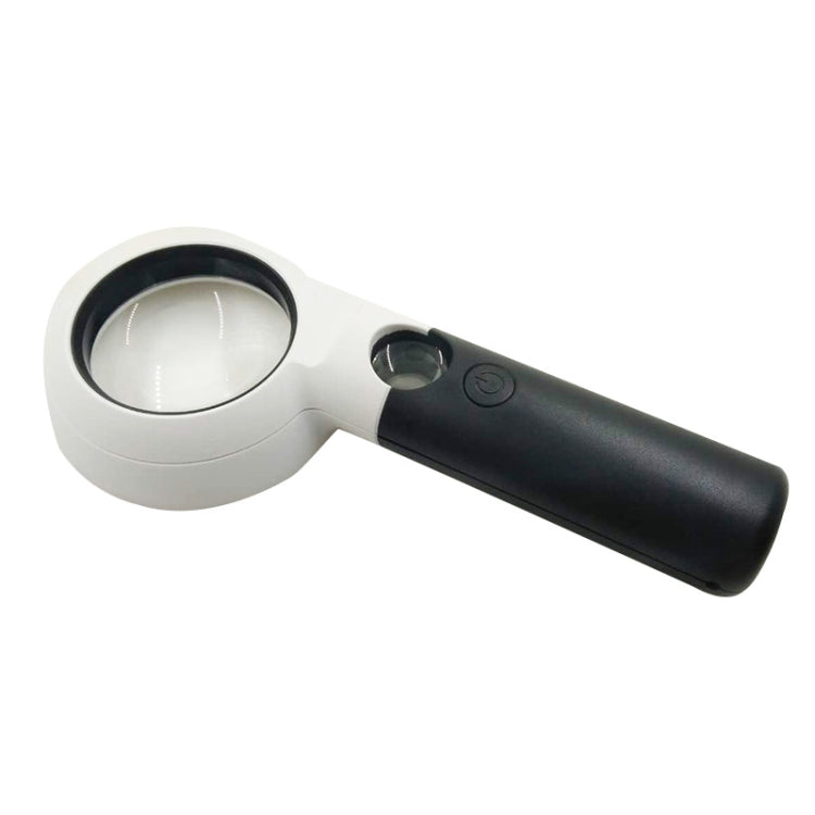 CH55-8L Hand-Held With LED Lamp Magnifier Double Lens 7 Times / 20 Times Portable Magnifying Glass