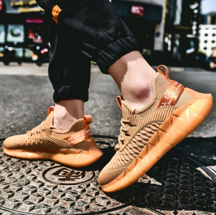 Men Lightweight Breathable Mesh Sneakers Flying Woven Casual Running Shoes