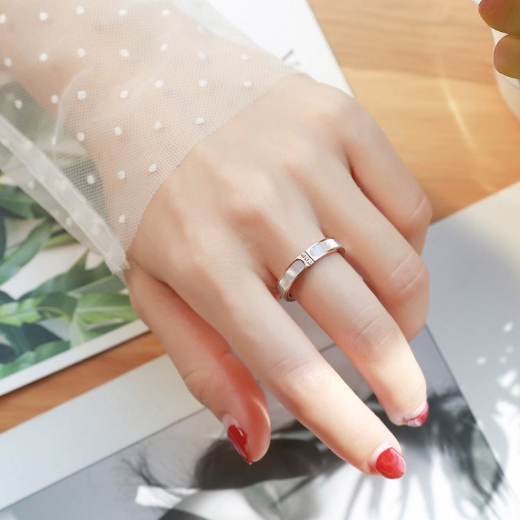 Three Diamonds Color Shell Diamond Ring Titanium Steel Gold-Plated Couple Ring