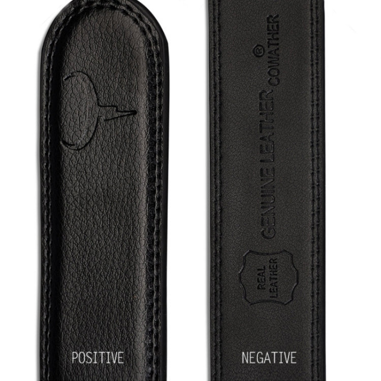 COWATHER CZ032 Men Two-Layer Leather Casual Business All-Match Automatic Buckle Belt, Length: