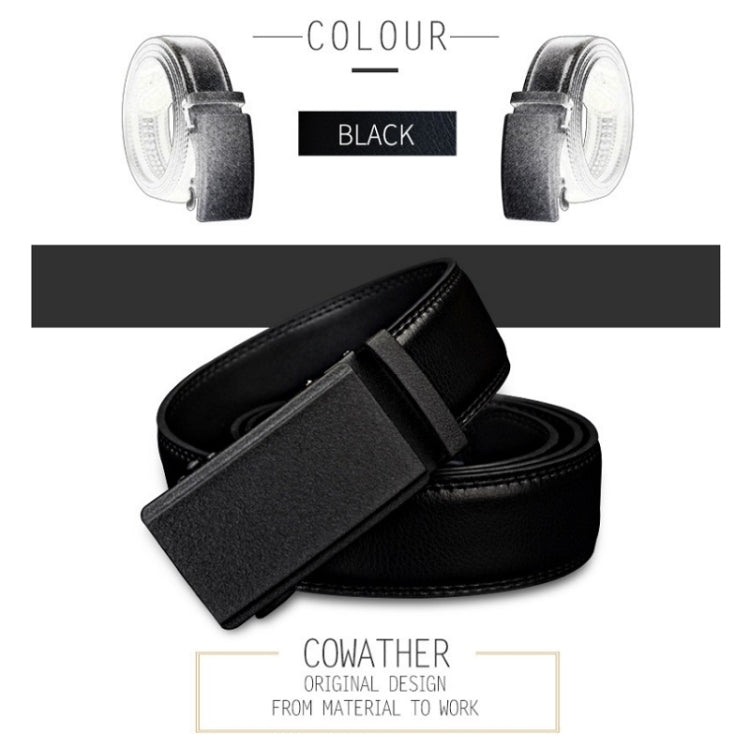 COWATHER CZ032 Men Two-Layer Leather Casual Business All-Match Automatic Buckle Belt, Length: