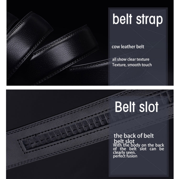 COWATHER CZ022 Men Two-Layer Leather Casual Business Automatic Buckle Belt, Length: