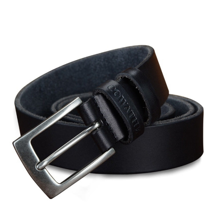 COWATHER XF018 Men Casual Business Pin Buckle Cowhide Belt,Length:
