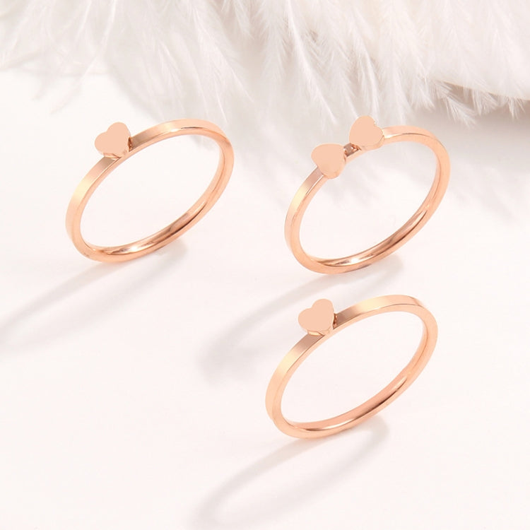 3 In 1 Titanium Steel Peach Heart Combination Four-Leaf Clover Couple Ring