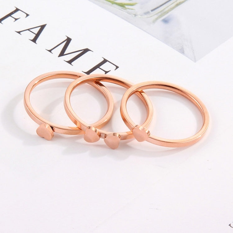 3 In 1 Titanium Steel Peach Heart Combination Four-Leaf Clover Couple Ring