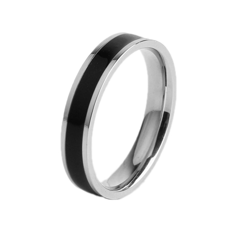 Simple Black White Epoxy Couple Ring Women Titanium Steel Ring Jewelry