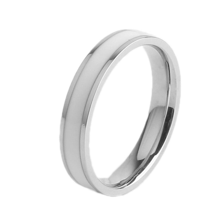 Simple Black White Epoxy Couple Ring Women Titanium Steel Ring Jewelry