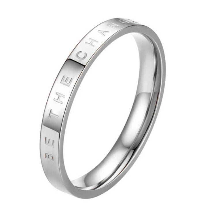 Fashion Simple Narrow BE THECHANGE Ring Electroplated 18k Titanium Steel Couple Ring