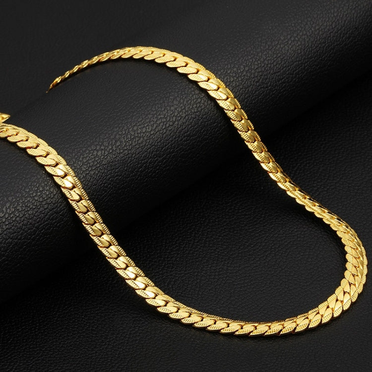 2 PCS 5mm Full Sideways Gold Plated Necklace Fashion Jewelry, Specification:, 22 inch (55cm), 24 inch (60cm)