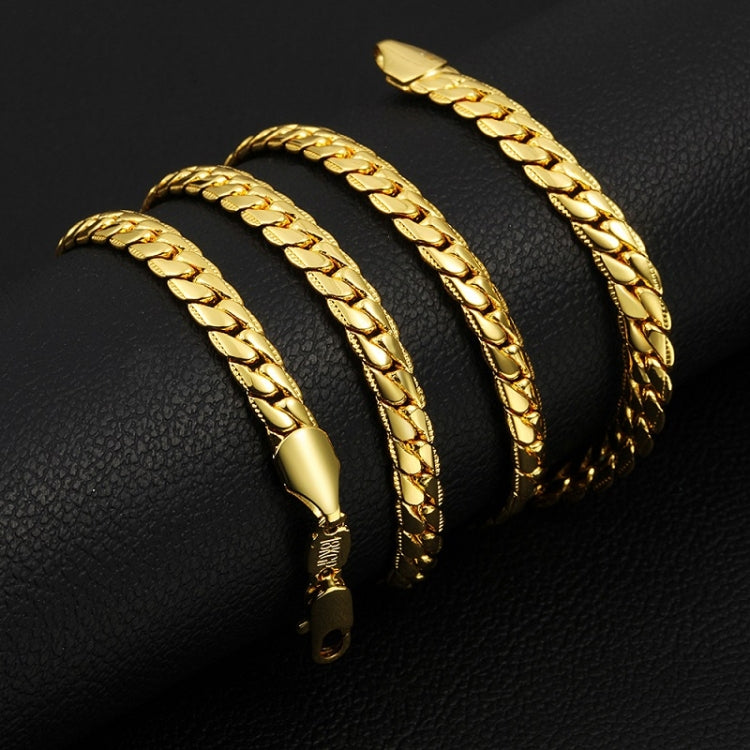 2 PCS 5mm Full Sideways Gold Plated Necklace Fashion Jewelry, Specification:, 22 inch (55cm), 24 inch (60cm)