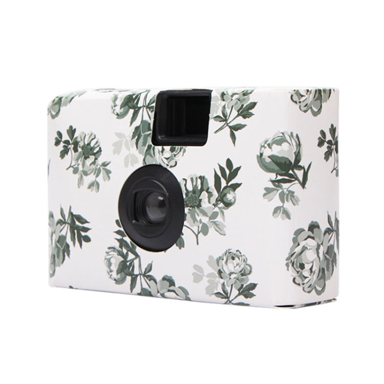 Retro Peony Cute Disposable Film Mini Point-And-Shoot Camera with 17 Sheets Films