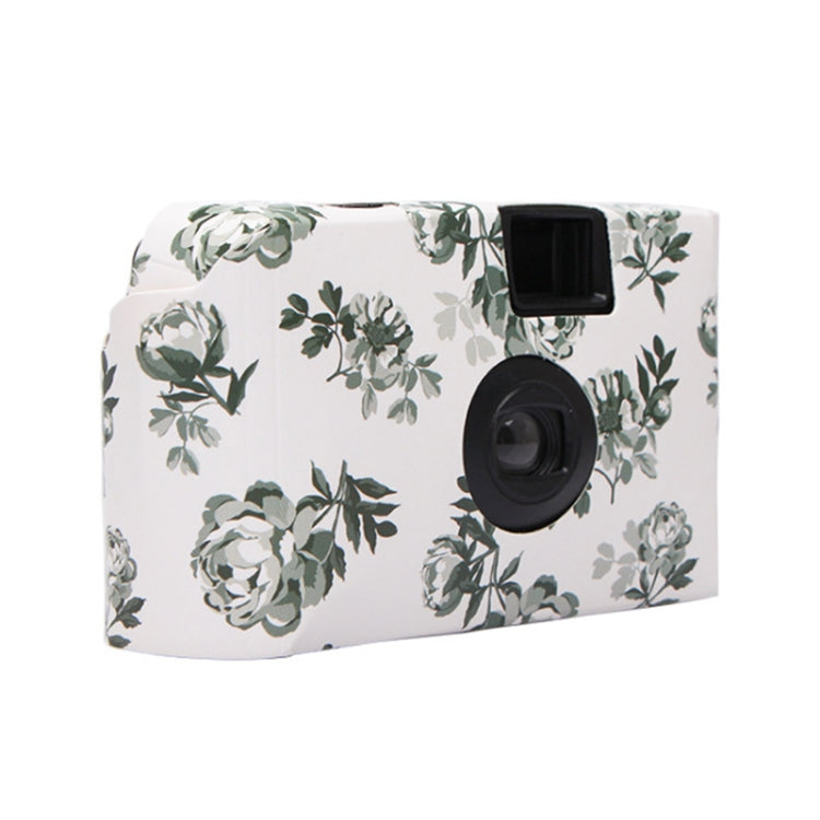 Retro Peony Cute Disposable Film Mini Point-And-Shoot Camera with 17 Sheets Films