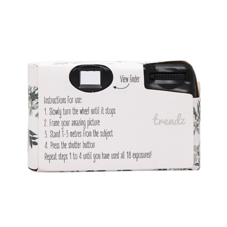 Retro Peony Cute Disposable Film Mini Point-And-Shoot Camera with 17 Sheets Films