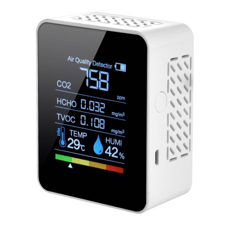 Portable CO2 Air Quality Formaldehyde Carbon Dioxide Detector Indoor Temperature Hygrometer with LED Digital Display