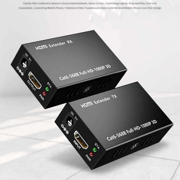 1 Pair HW-YD60 HDMI Extender 1080P Signal Amplifier, Effective Distance: 60m, EU Plug