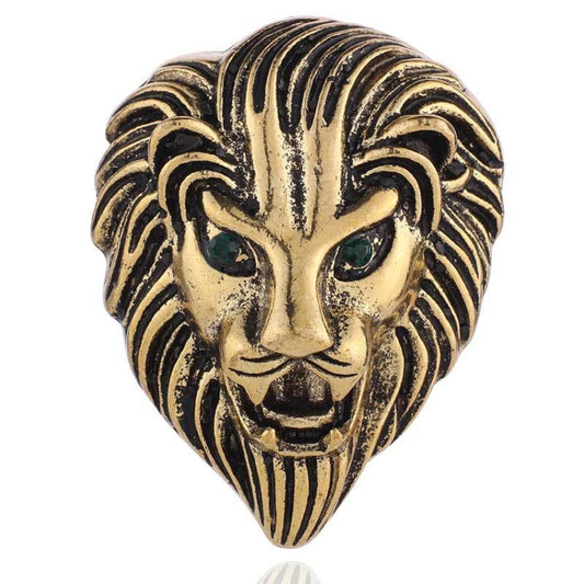 Personality Creative Lion Brooches Retro Alloy Animal Badge Coat Suit Chest Blossom