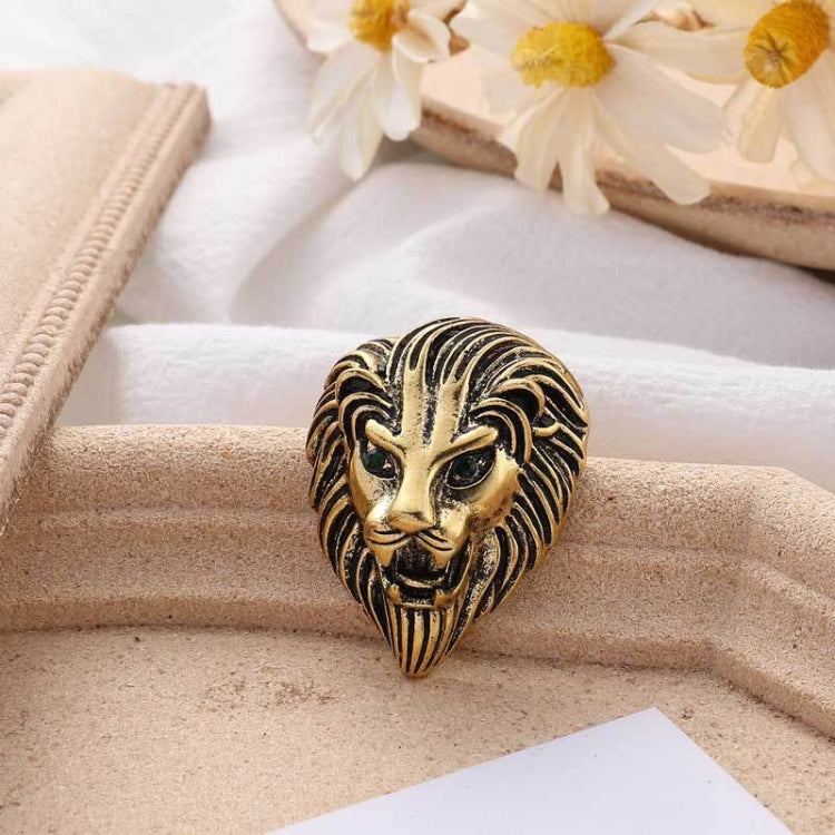 Personality Creative Lion Brooches Retro Alloy Animal Badge Coat Suit Chest Blossom