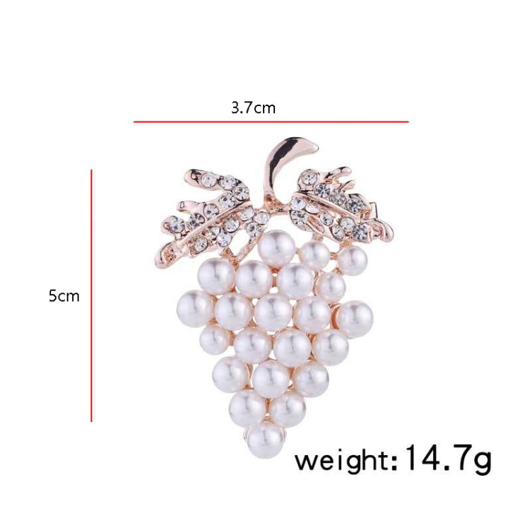 Diamond Grape Brooches Wild Pearl Pin Female Clothes Jewelry, Grape