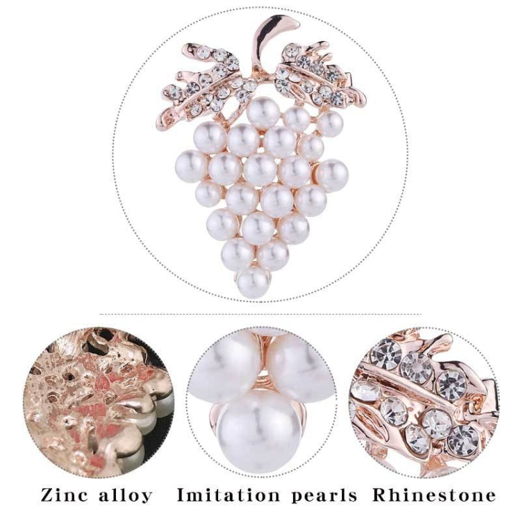 Diamond Grape Brooches Wild Pearl Pin Female Clothes Jewelry, Grape