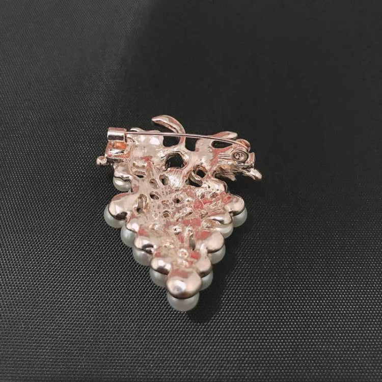 Diamond Grape Brooches Wild Pearl Pin Female Clothes Jewelry, Grape