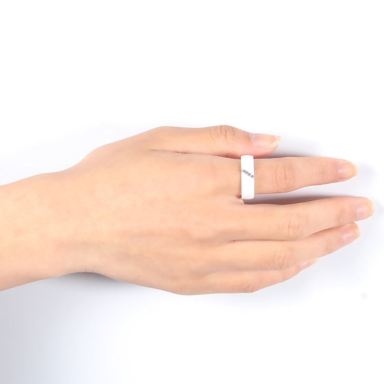 Simple Nano Ceramic Ring Trend Titanium Steel with Zircon Rings