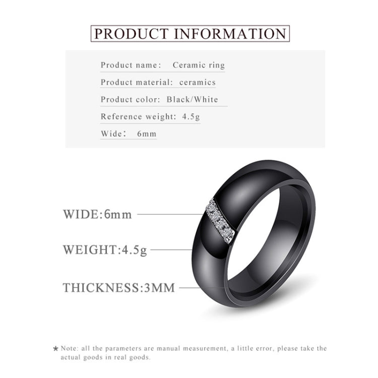 Simple Nano Ceramic Ring Trend Titanium Steel with Zircon Rings