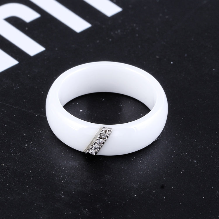 Simple Nano Ceramic Ring Trend Titanium Steel with Zircon Rings
