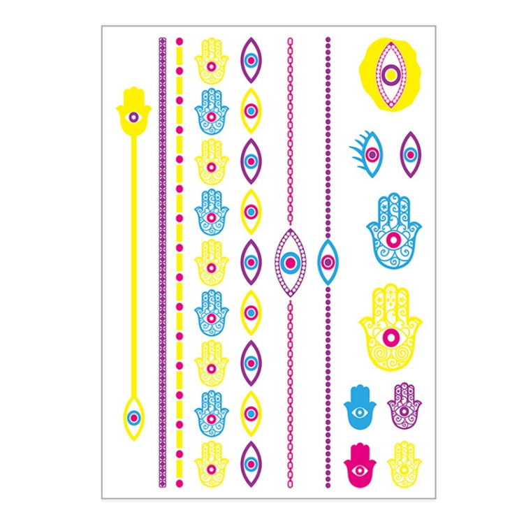 10 PCS Fluorescent Flower Arm Tattoo Sticker Face Sticker Waterproof Feather Tattoo Arm Tattoo Sticker