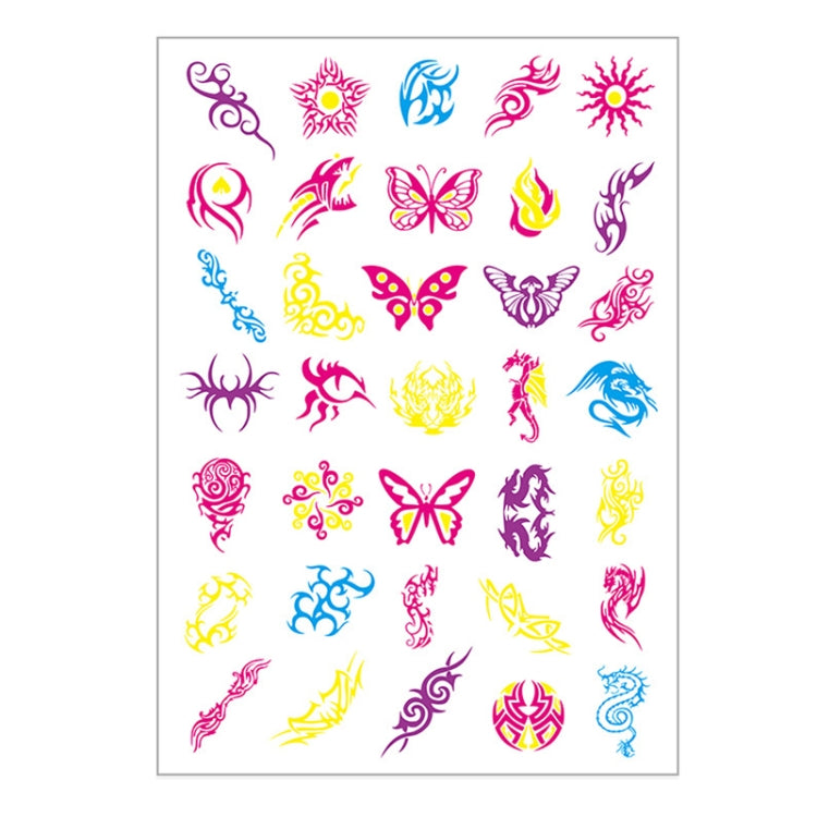 10 PCS Fluorescent Flower Arm Tattoo Sticker Face Sticker Waterproof Feather Tattoo Arm Tattoo Sticker