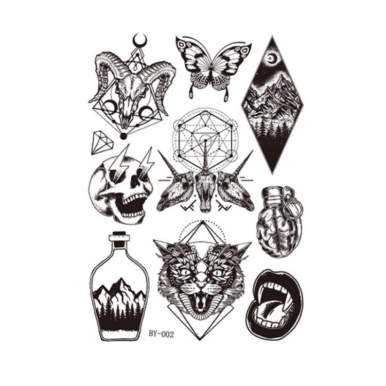 10 PCS Dark Fluorescent Color Changing Animal Luminous Flower Arm Waterproof Adult Tattoo Stickers