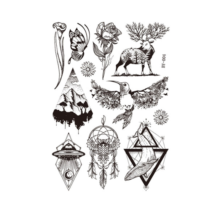 10 PCS Dark Fluorescent Color Changing Animal Luminous Flower Arm Waterproof Adult Tattoo Stickers