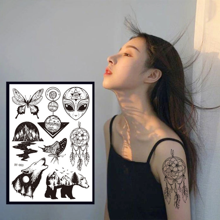 10 PCS Dark Fluorescent Color Changing Animal Luminous Flower Arm Waterproof Adult Tattoo Stickers