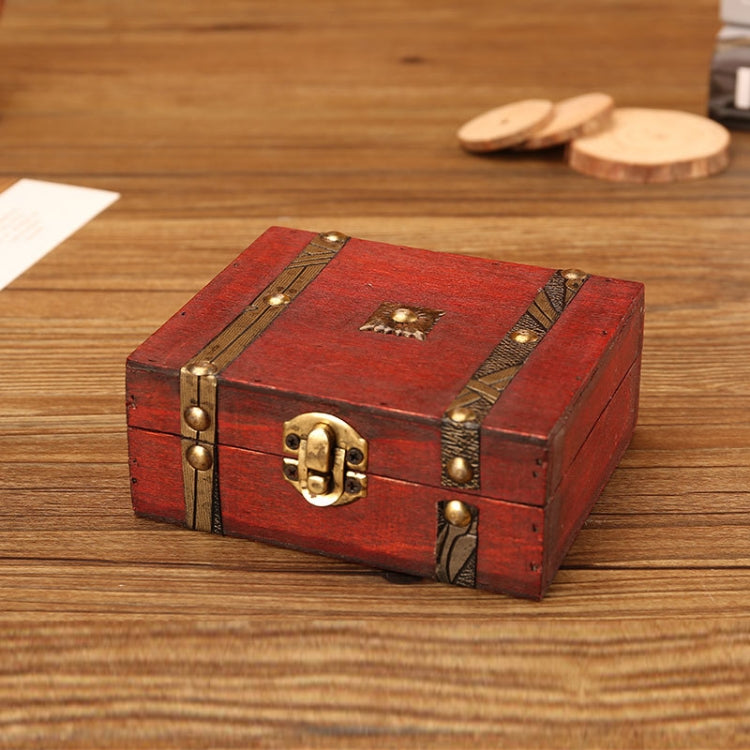 Antique Wooden Double Belt Jewelry Box，Specification：