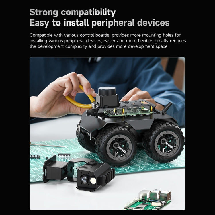 Waveshare WAVE ROVER Flexible Expandable 4WD Mobile Robot Chassis, Onboard ESP32 Module, US Plug, EU Plug, UK Plug