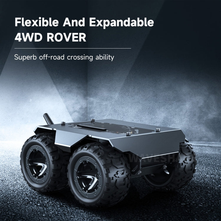 Waveshare WAVE ROVER Flexible Expandable 4WD Mobile Robot Chassis, Onboard ESP32 Module, US Plug, EU Plug, UK Plug