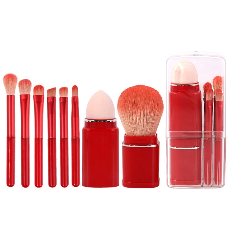 8-in-1 Square Makeup Brush Mini Portable Retractable Blush Brush Eye Shadow Brush Novice Makeup Set