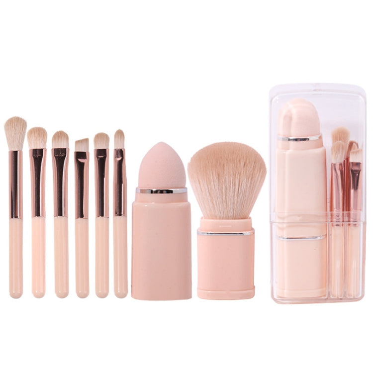 8-in-1 Square Makeup Brush Mini Portable Retractable Blush Brush Eye Shadow Brush Novice Makeup Set