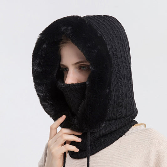 One-piece Cold-proof and Keep Warm Hedging Cap Scarf Face Mask
