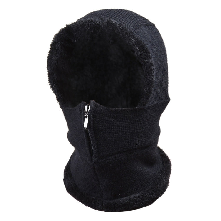 Knit Ear Protection Plus Velvet Thickening One-piece Hat Scarf Face Mask