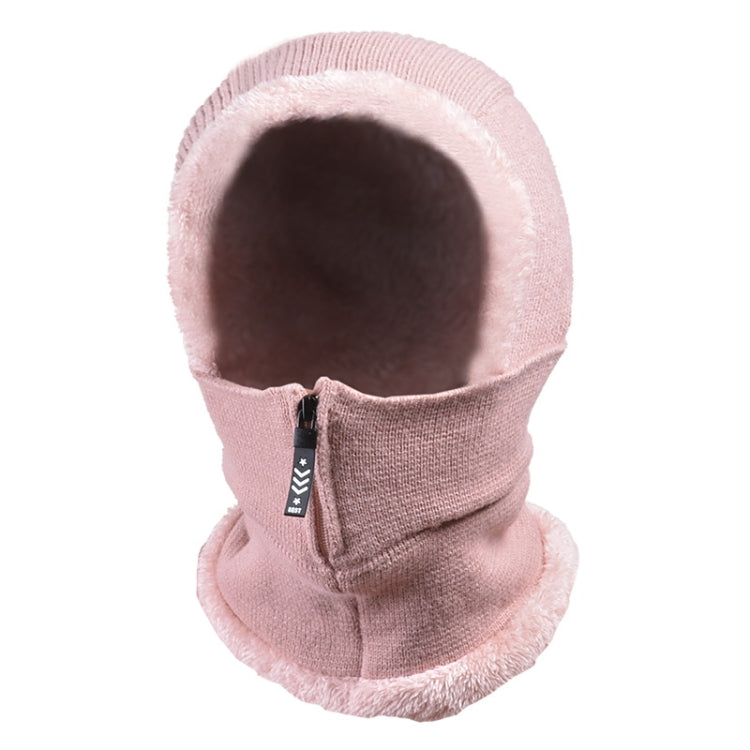Knit Ear Protection Plus Velvet Thickening One-piece Hat Scarf Face Mask