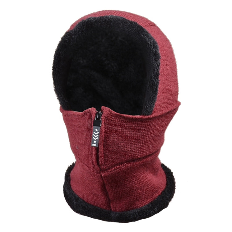 Knit Ear Protection Plus Velvet Thickening One-piece Hat Scarf Face Mask