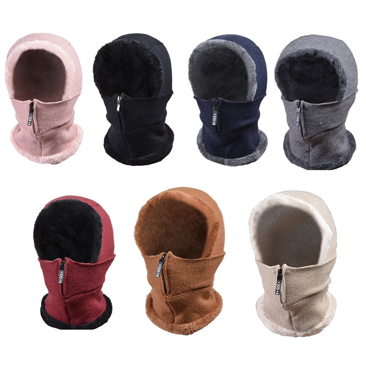 Knit Ear Protection Plus Velvet Thickening One-piece Hat Scarf Face Mask