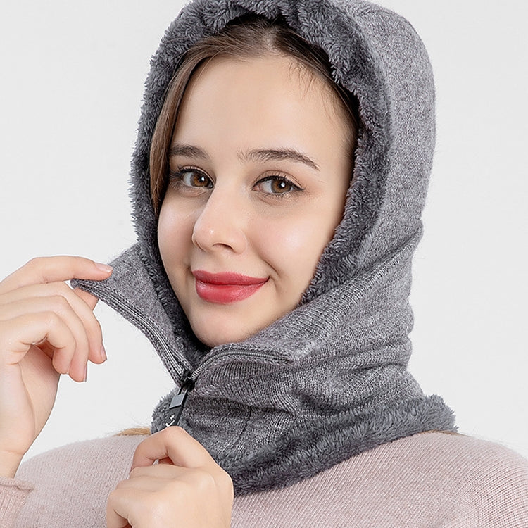 Knit Ear Protection Plus Velvet Thickening One-piece Hat Scarf Face Mask