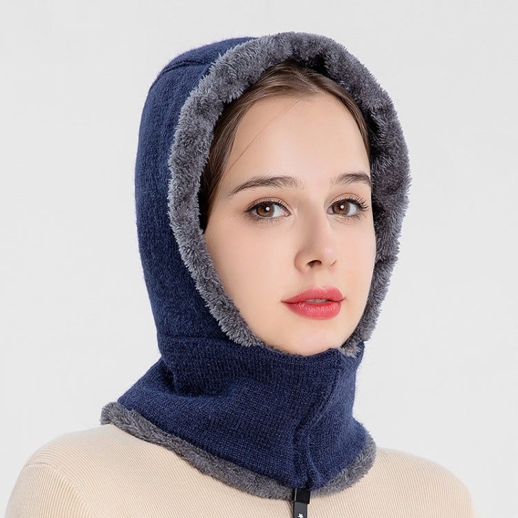Knit Ear Protection Plus Velvet Thickening One-piece Hat Scarf Face Mask