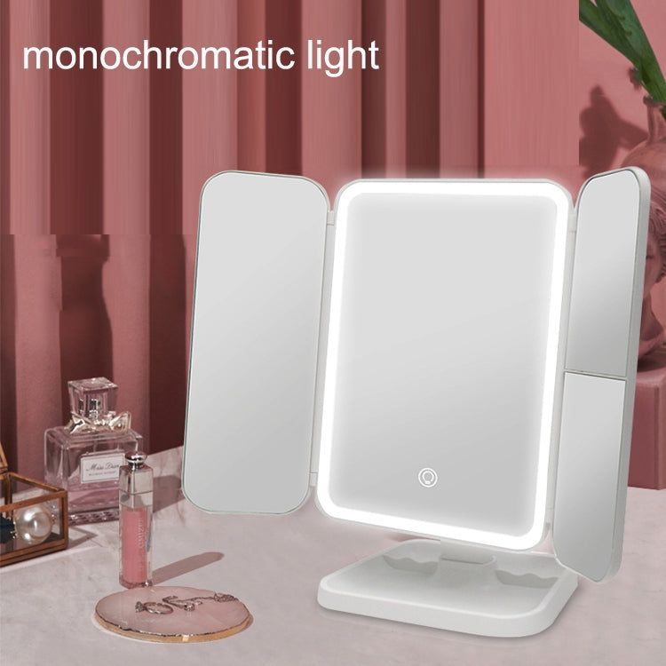 430 Three-Sided Folding LED Makeup Mirror Table Lamp, Plug-in Style, Charging Style, Three-color Light Charging Style