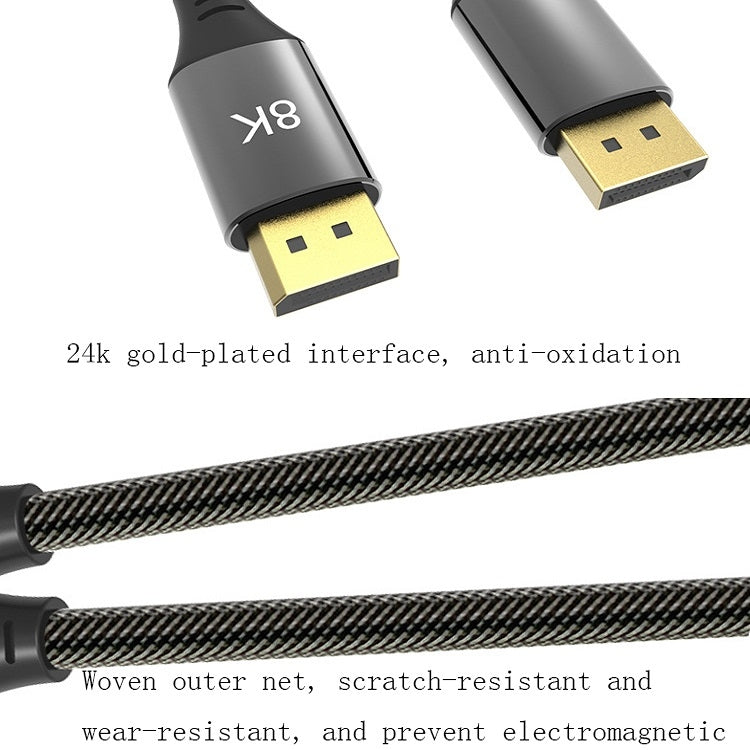 DP1.4 Version 8K DisplayPort Male to Male Computer Monitor HD Cable, 0.5m, 1.5m, 3m, 5m