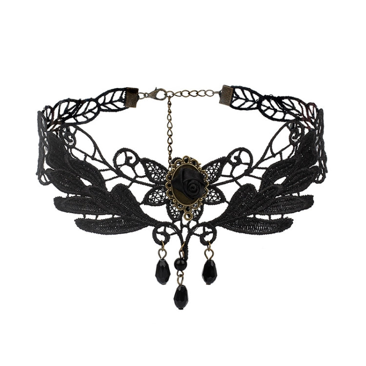 Fringe Lace Gothic Lolita Vintage Necklace,Style: